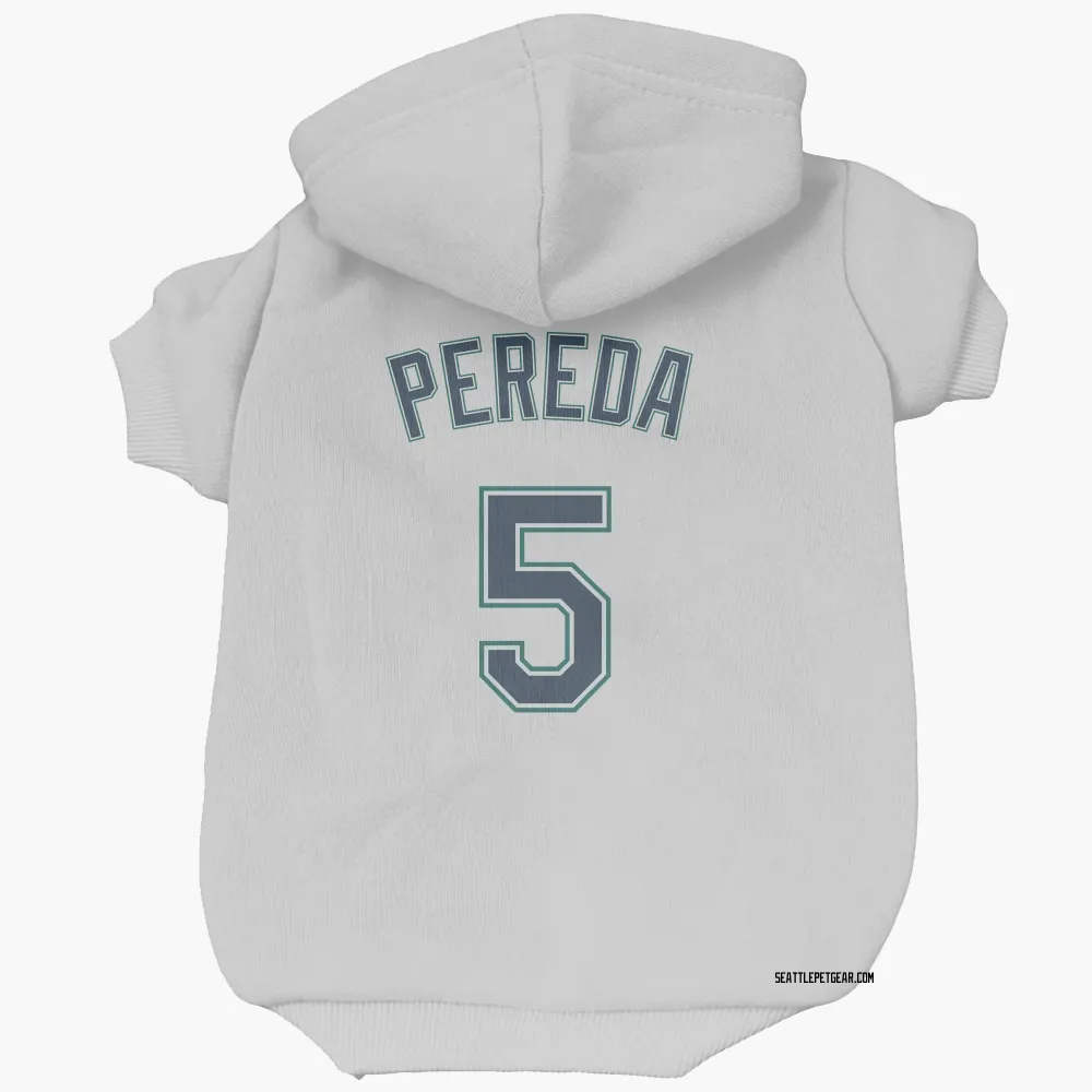 Seattle Mariners Jhonny Pereda White Pet Hoodie for Dog & Cat