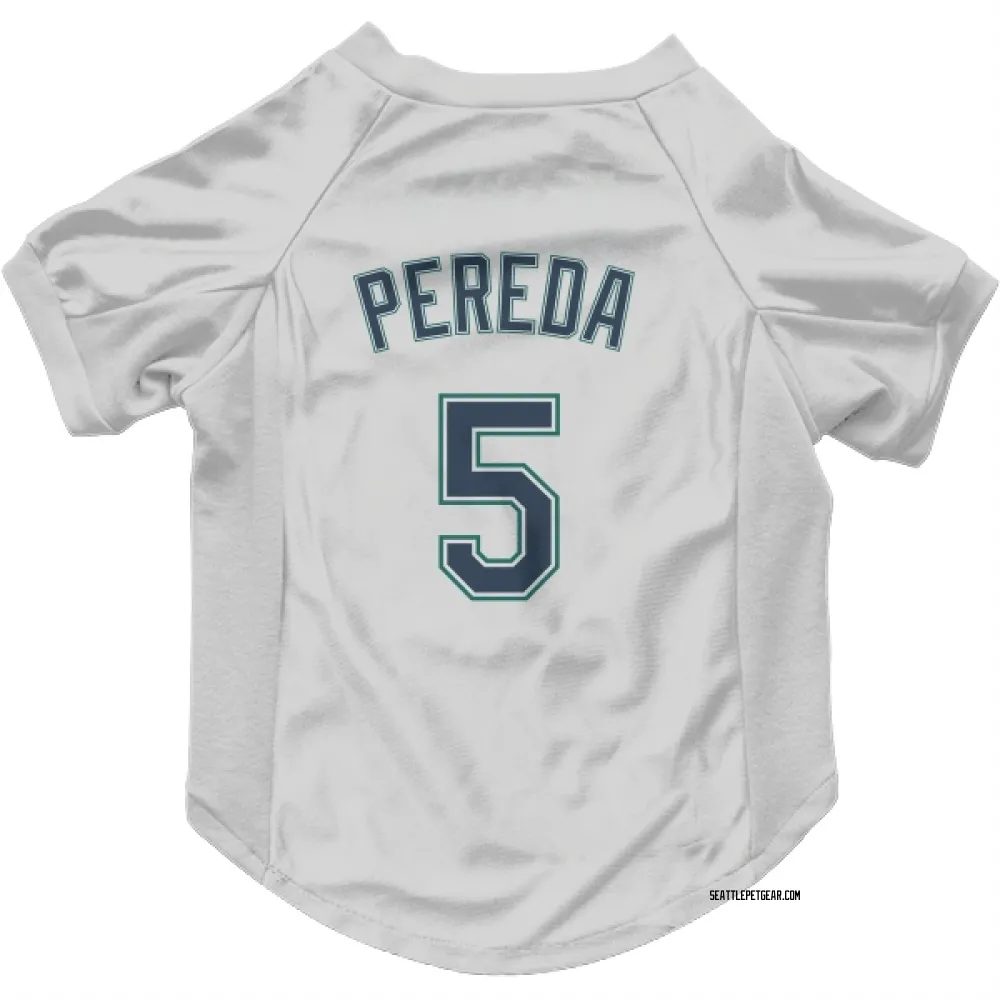 Seattle Mariners Jhonny Pereda White Pet Jersey for Dog & Cat