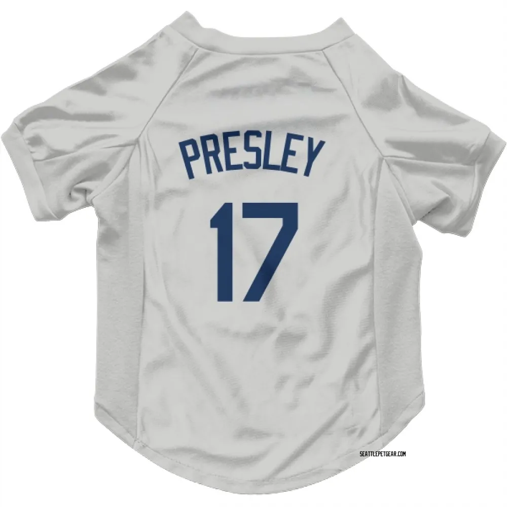 Seattle Mariners Jim Presley Gray Pet Jersey for Dog & Cat