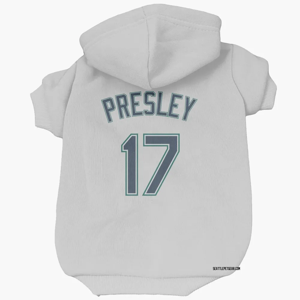 Seattle Mariners Jim Presley White Pet Hoodie for Dog & Cat