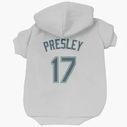 Seattle Mariners Jim Presley White Pet Hoodie for Dog & Cat