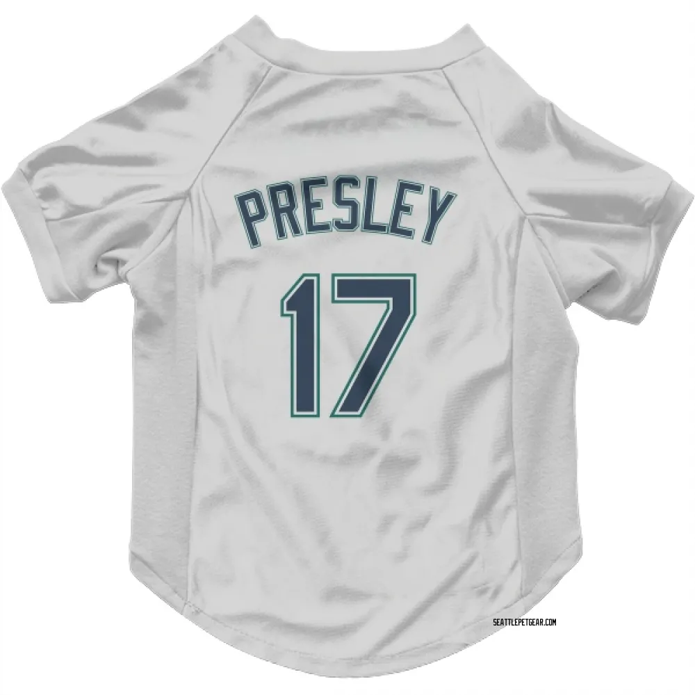 Seattle Mariners Jim Presley White Pet Jersey for Dog & Cat