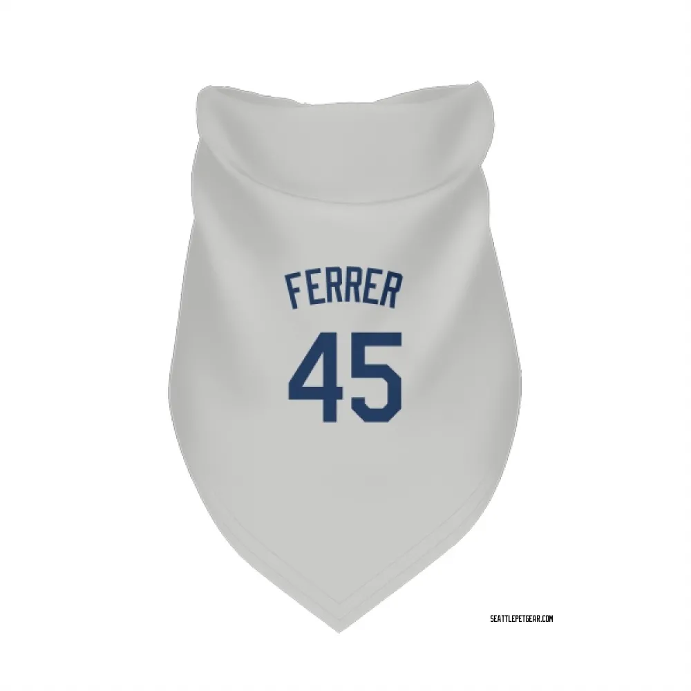Seattle Mariners Jose Ferrer Gray Pet Bandana for Dog & Cat