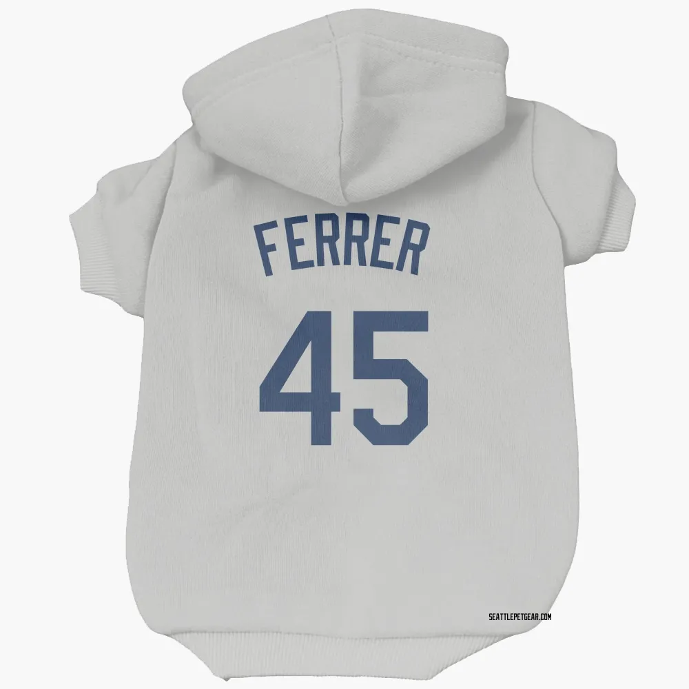 Seattle Mariners Jose Ferrer Gray Pet Hoodie for Dog & Cat