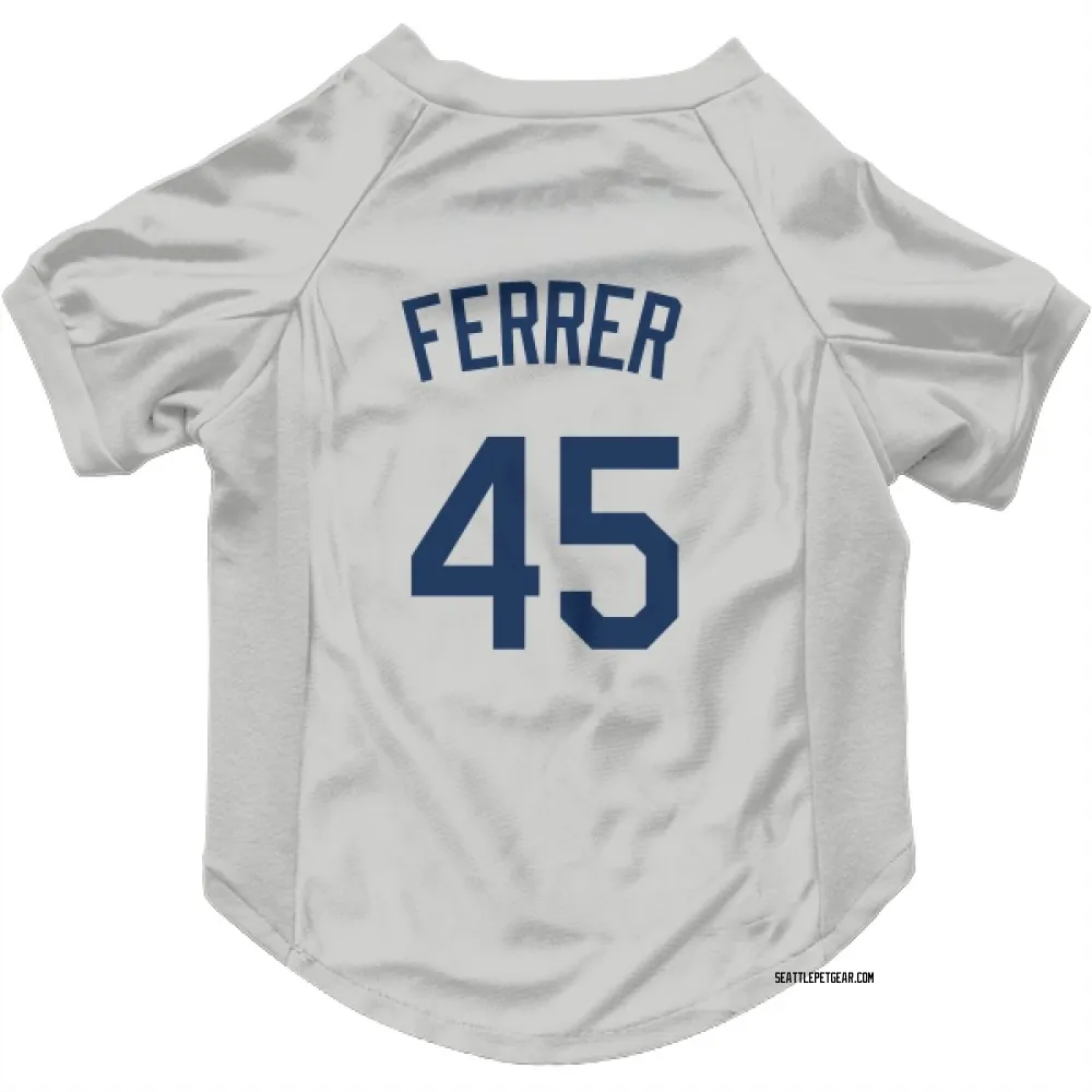 Seattle Mariners Jose Ferrer Gray Pet Jersey for Dog & Cat