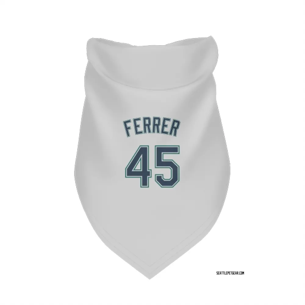 Seattle Mariners Jose Ferrer White Pet Bandana for Dog & Cat