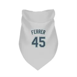 Seattle Mariners Jose Ferrer White Pet Bandana for Dog & Cat