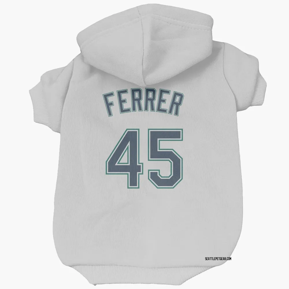 Seattle Mariners Jose Ferrer White Pet Hoodie for Dog & Cat