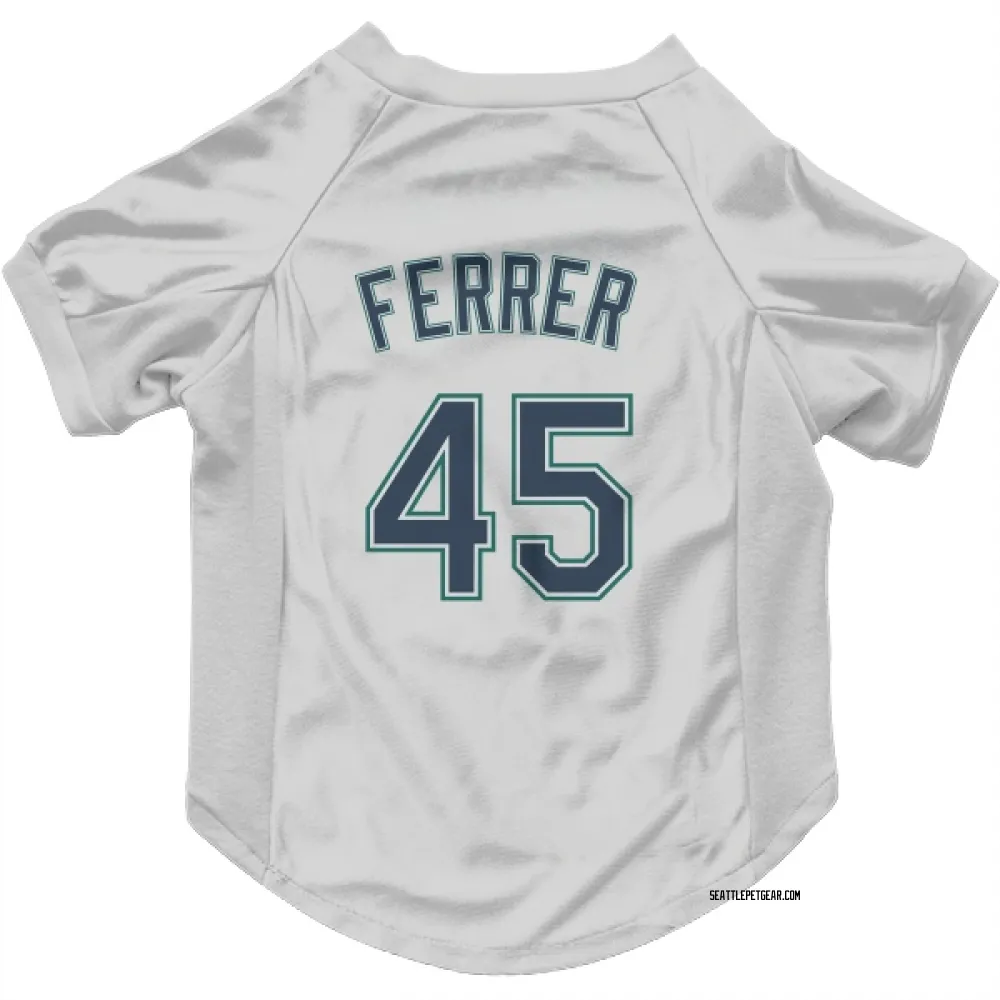 Seattle Mariners Jose Ferrer White Pet Jersey for Dog & Cat