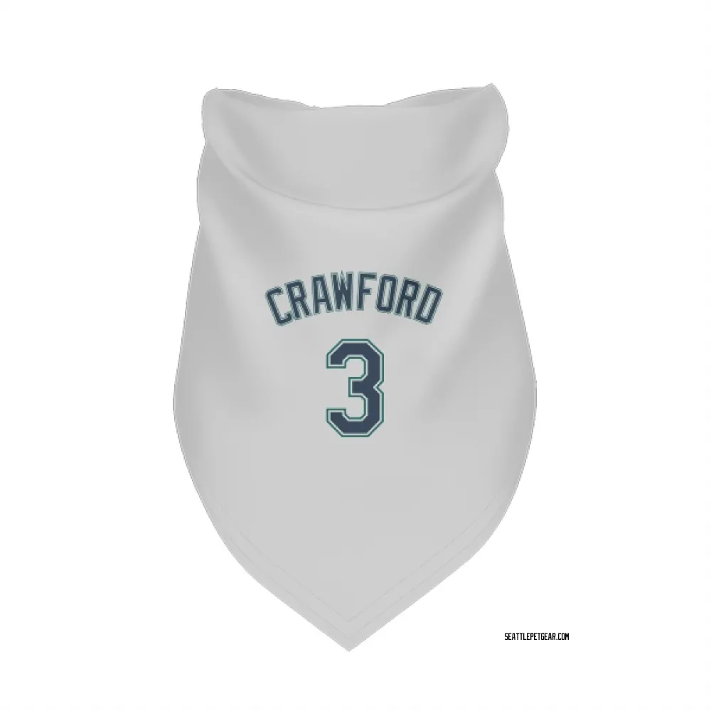Seattle Mariners J.P. Crawford White Pet Bandana for Dog & Cat
