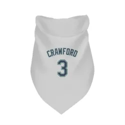 Seattle Mariners J.P. Crawford White Pet Bandana for Dog & Cat