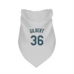 Seattle Mariners Logan Gilbert White Pet Bandana for Dog & Cat