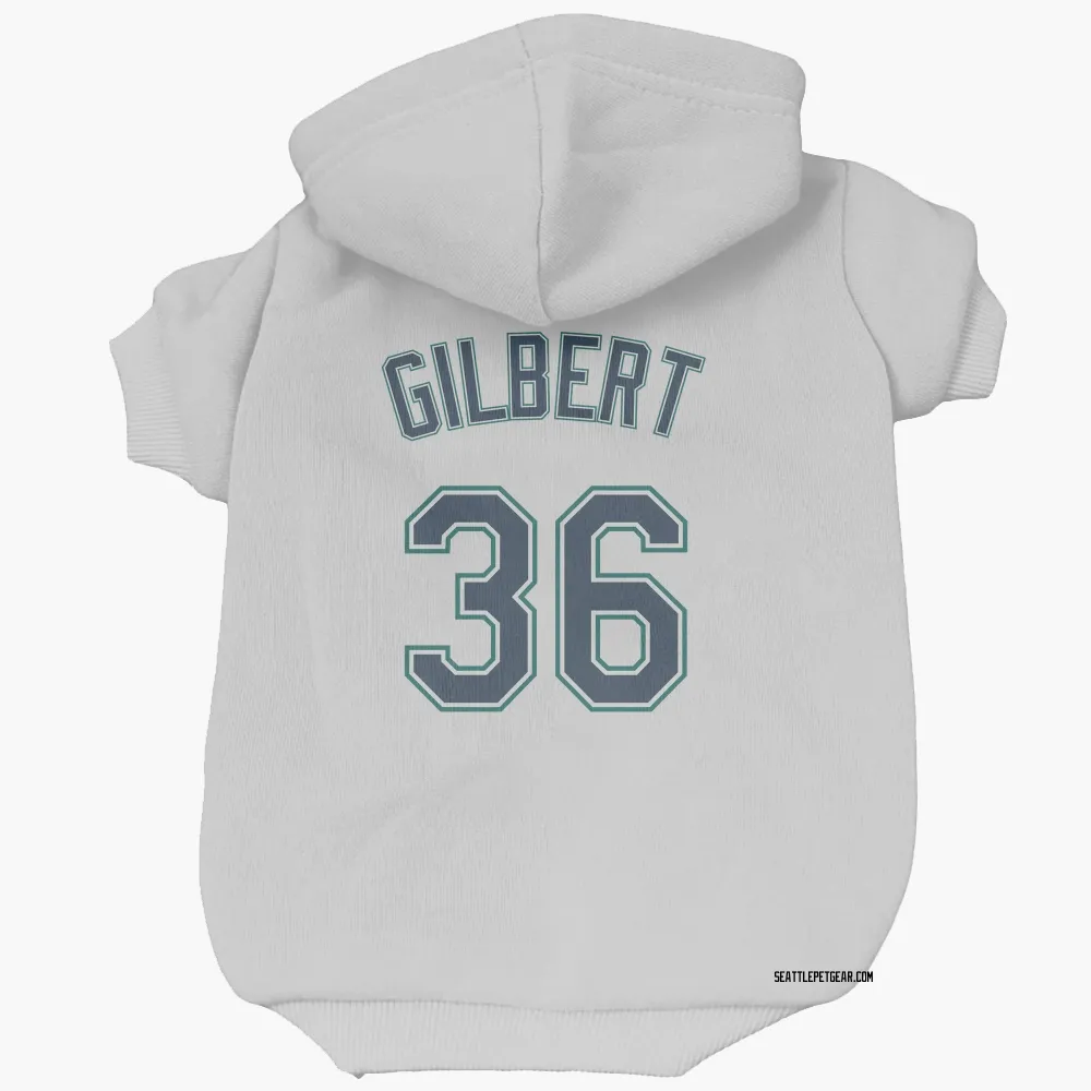 Seattle Mariners Logan Gilbert White Pet Hoodie for Dog & Cat