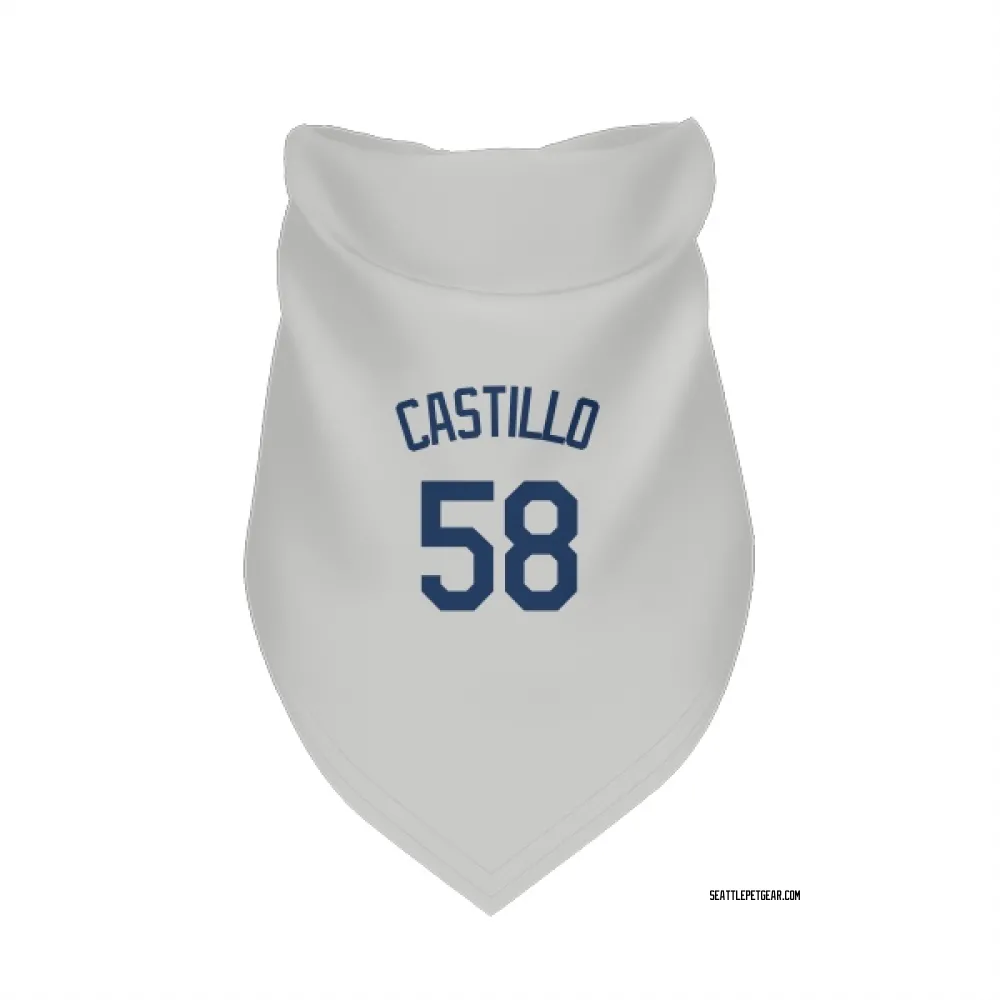 Seattle Mariners Luis Castillo Gray Pet Bandana for Dog & Cat