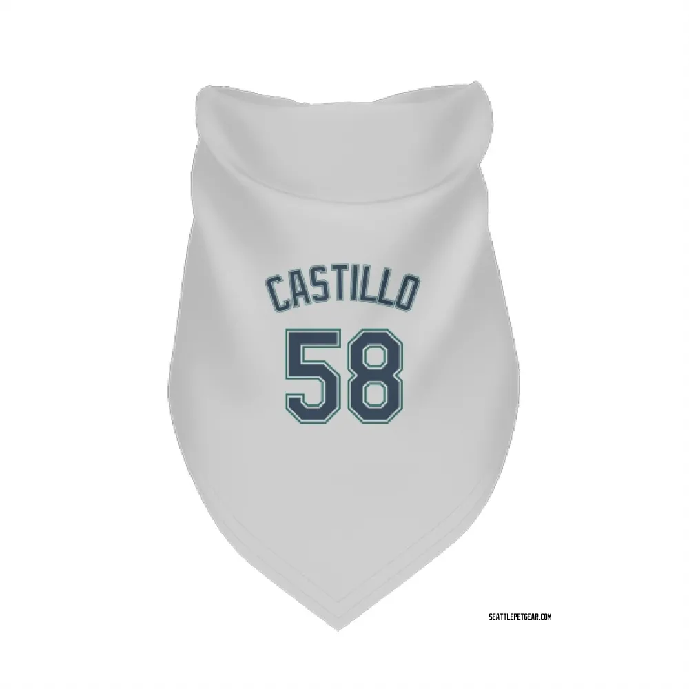 Seattle Mariners Luis Castillo White Pet Bandana for Dog & Cat