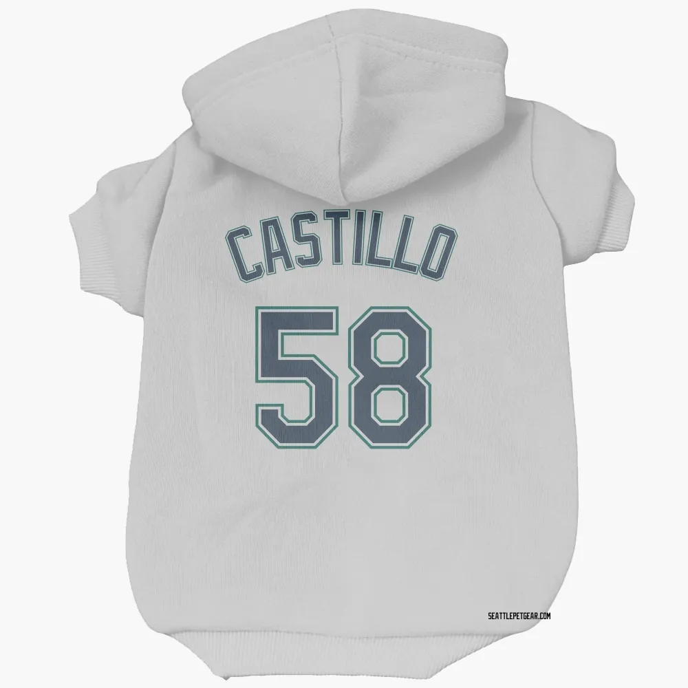 Seattle Mariners Luis Castillo White Pet Hoodie for Dog & Cat