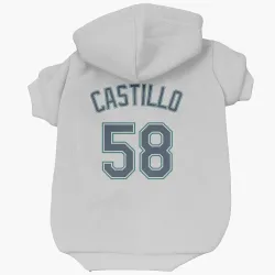 Seattle Mariners Luis Castillo White Pet Hoodie for Dog & Cat