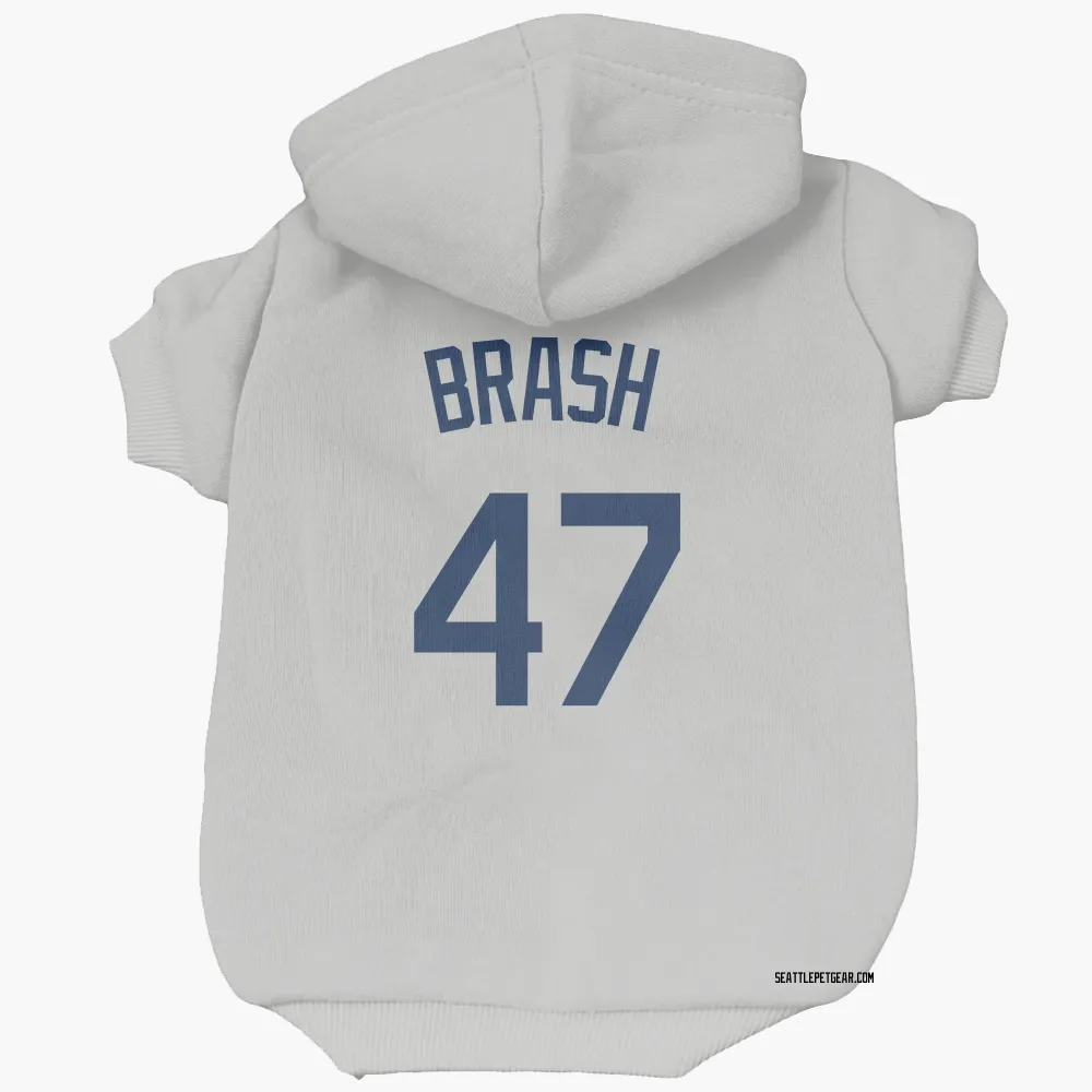 Seattle Mariners Matt Brash Gray Pet Hoodie for Dog & Cat