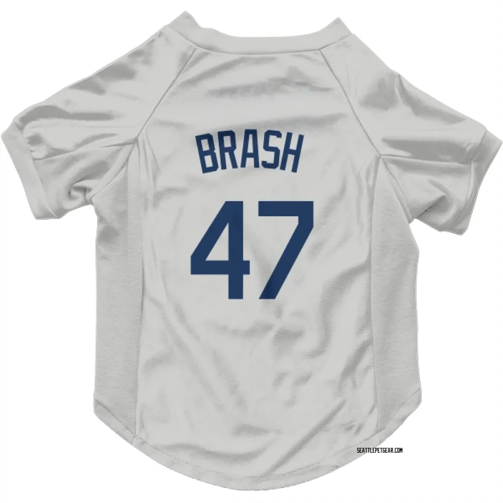 Seattle Mariners Matt Brash Gray Pet Jersey for Dog & Cat