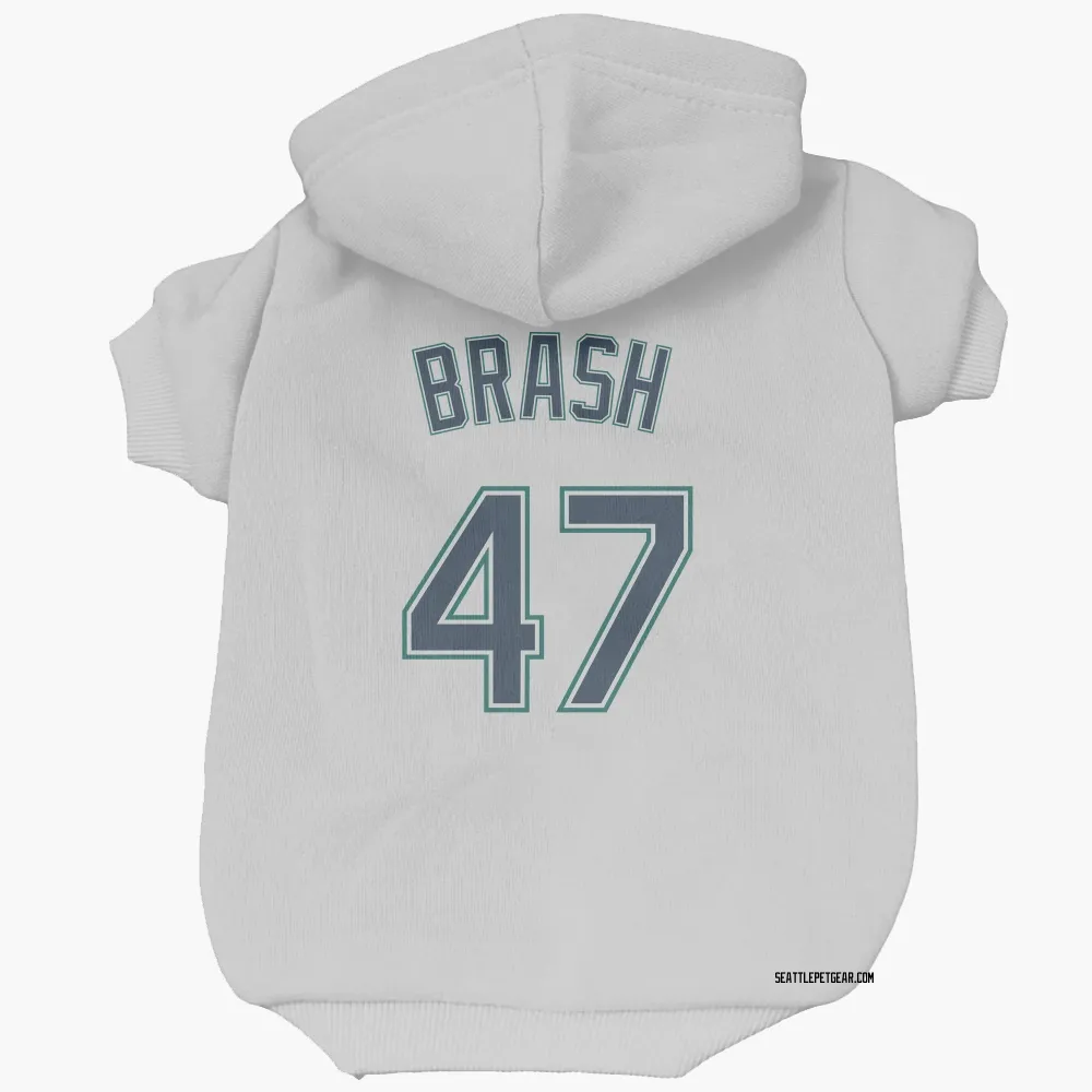 Seattle Mariners Matt Brash White Pet Hoodie for Dog & Cat