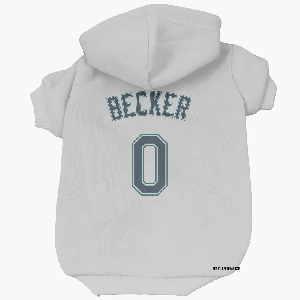 Seattle Mariners Nick Becker White Pet Hoodie for Dog & Cat