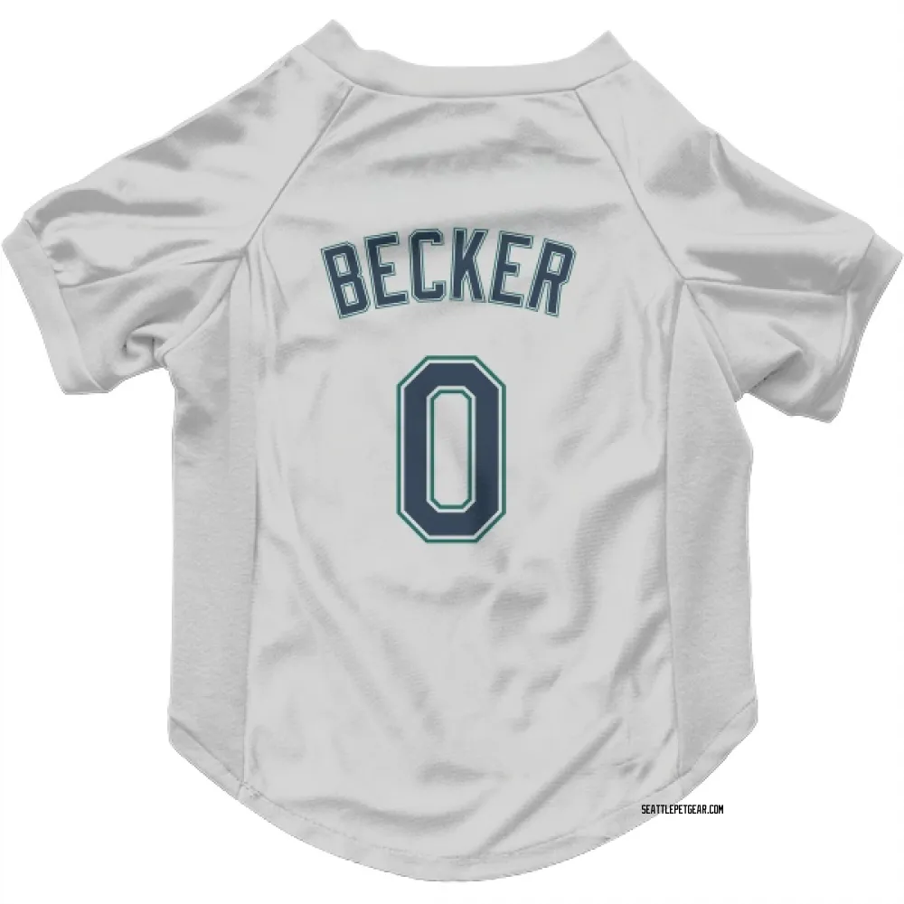 Seattle Mariners Nick Becker White Pet Jersey for Dog & Cat