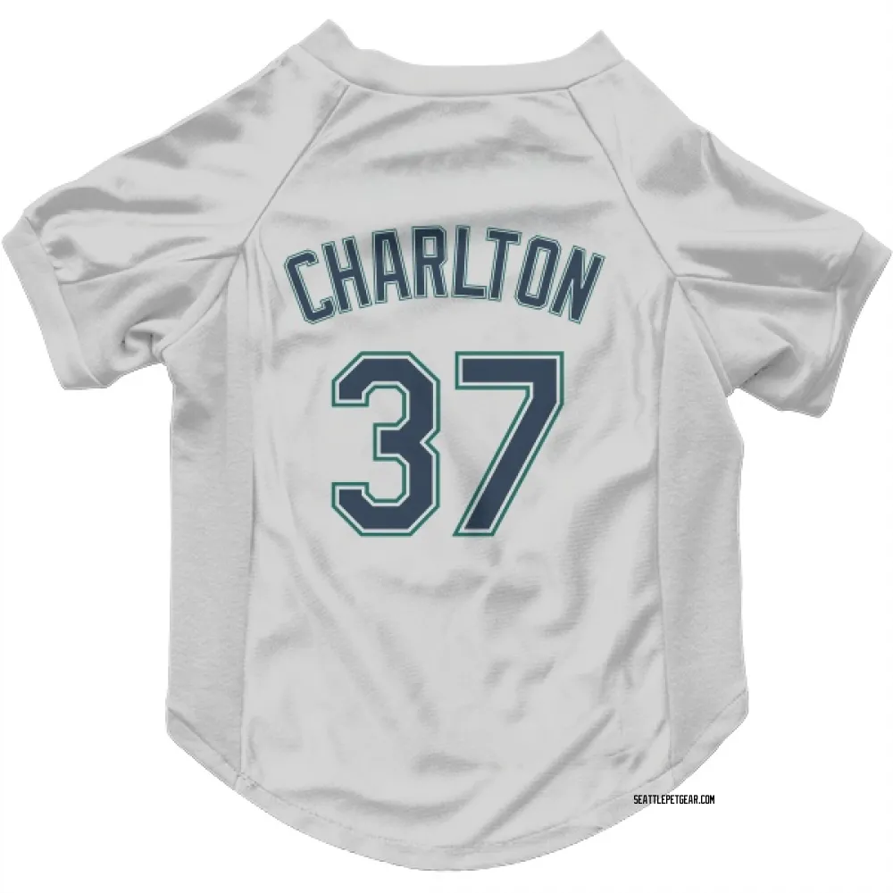 Seattle Mariners Norm Charlton White Pet Jersey for Dog & Cat