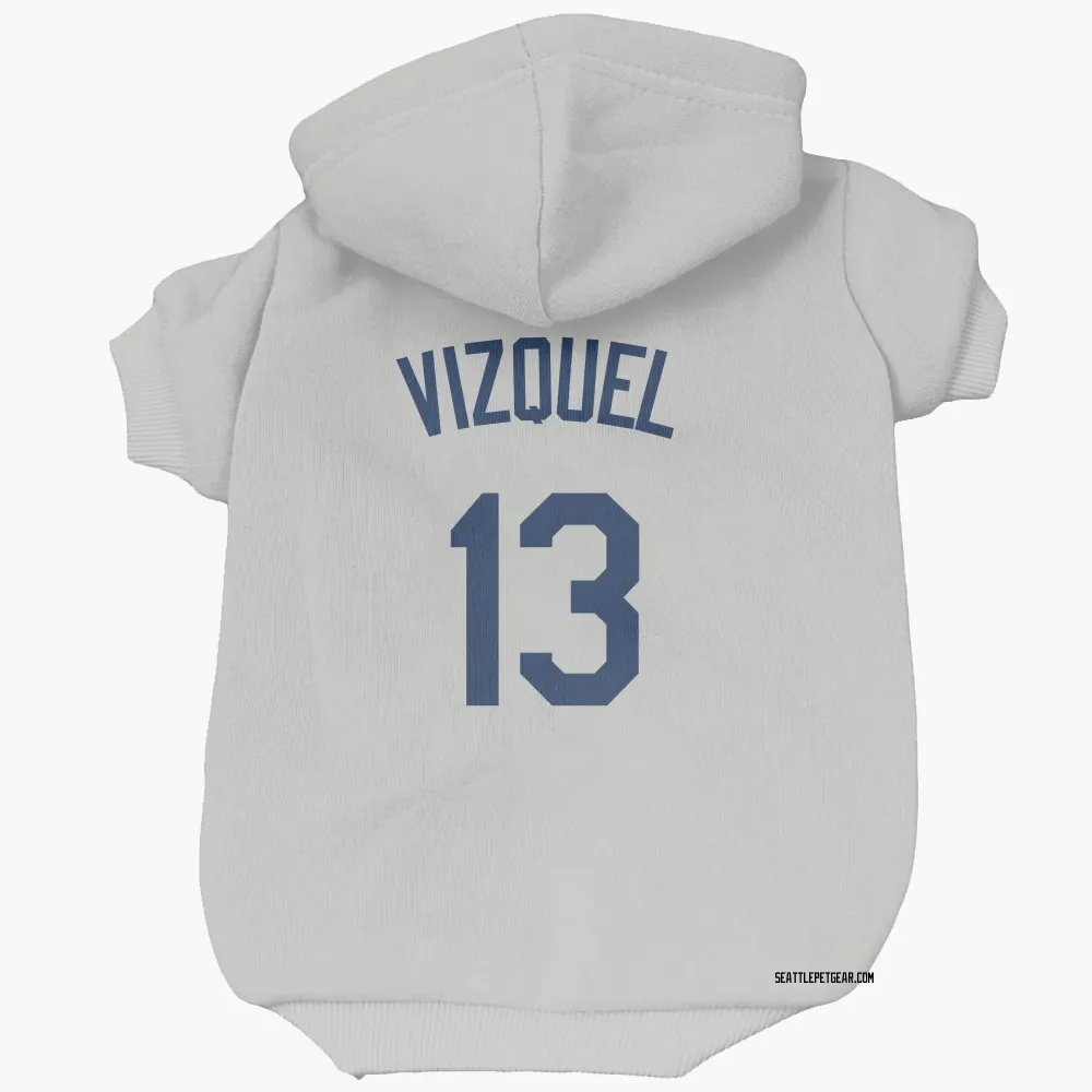 Seattle Mariners Omar Vizquel Gray Pet Hoodie for Dog & Cat