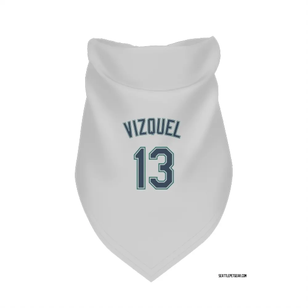 Seattle Mariners Omar Vizquel White Pet Bandana for Dog & Cat