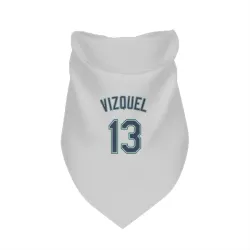 Seattle Mariners Omar Vizquel White Pet Bandana for Dog & Cat