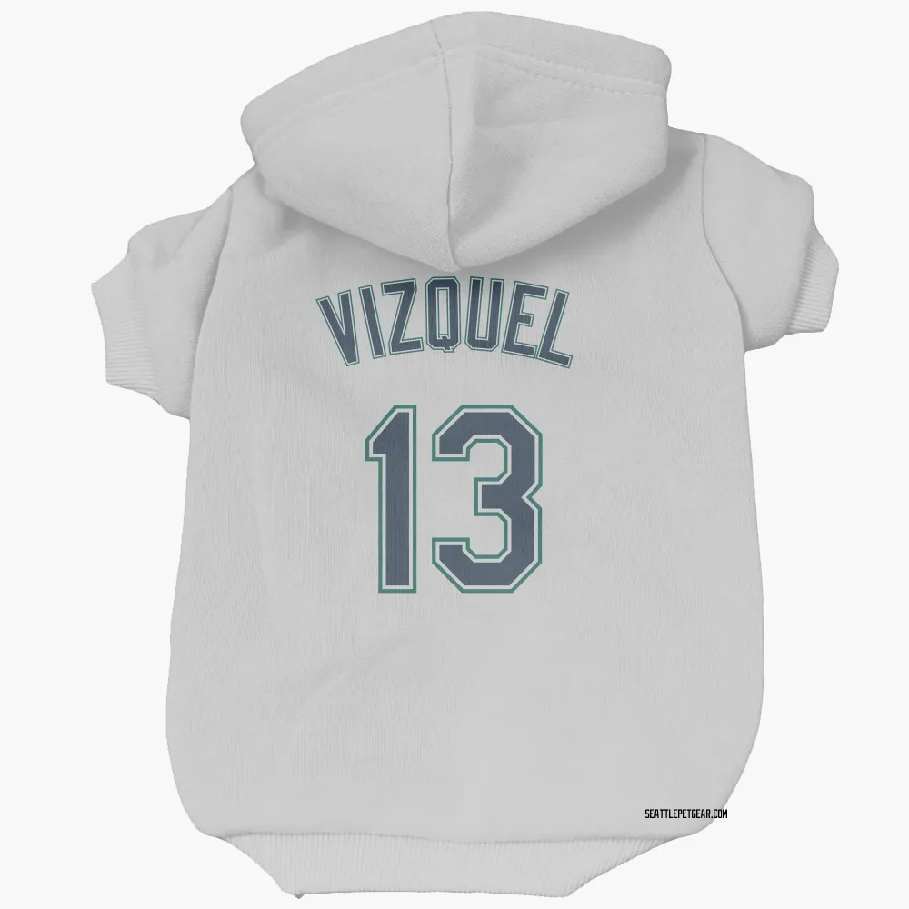 Seattle Mariners Omar Vizquel White Pet Hoodie for Dog & Cat