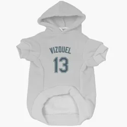 Seattle Mariners Omar Vizquel White Pet Hoodie for Dog & Cat