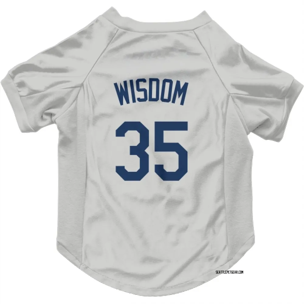 Seattle Mariners Patrick Wisdom Gray Pet Jersey for Dog & Cat