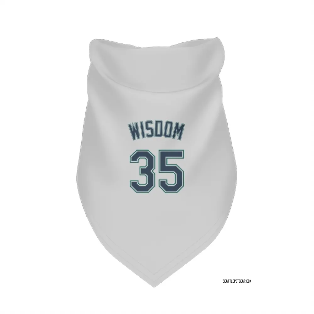 Seattle Mariners Patrick Wisdom White Pet Bandana for Dog & Cat