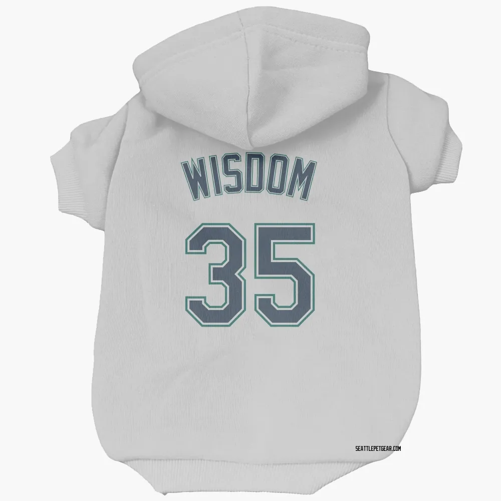 Seattle Mariners Patrick Wisdom White Pet Hoodie for Dog & Cat