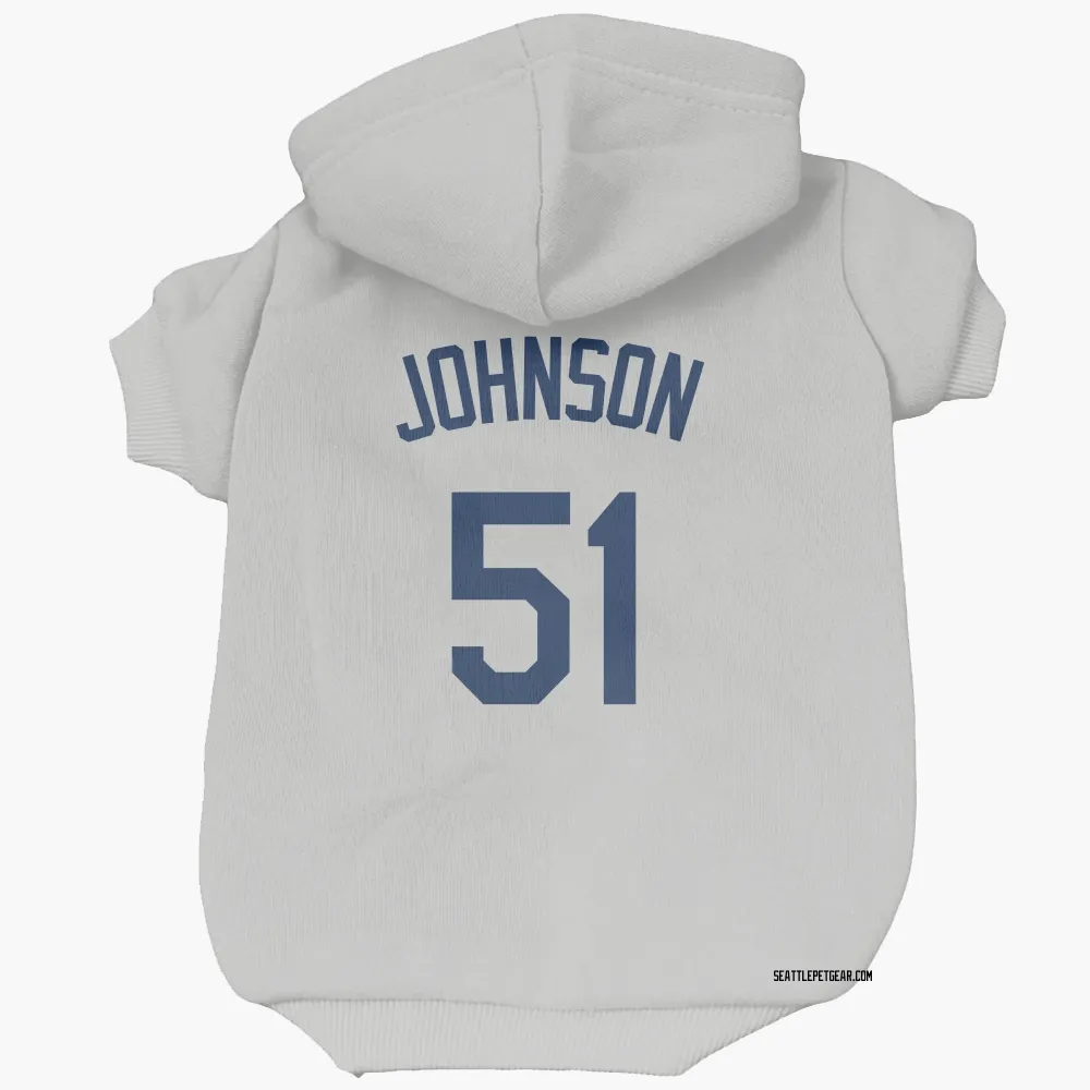 Seattle Mariners Randy Johnson Gray Pet Hoodie for Dog & Cat