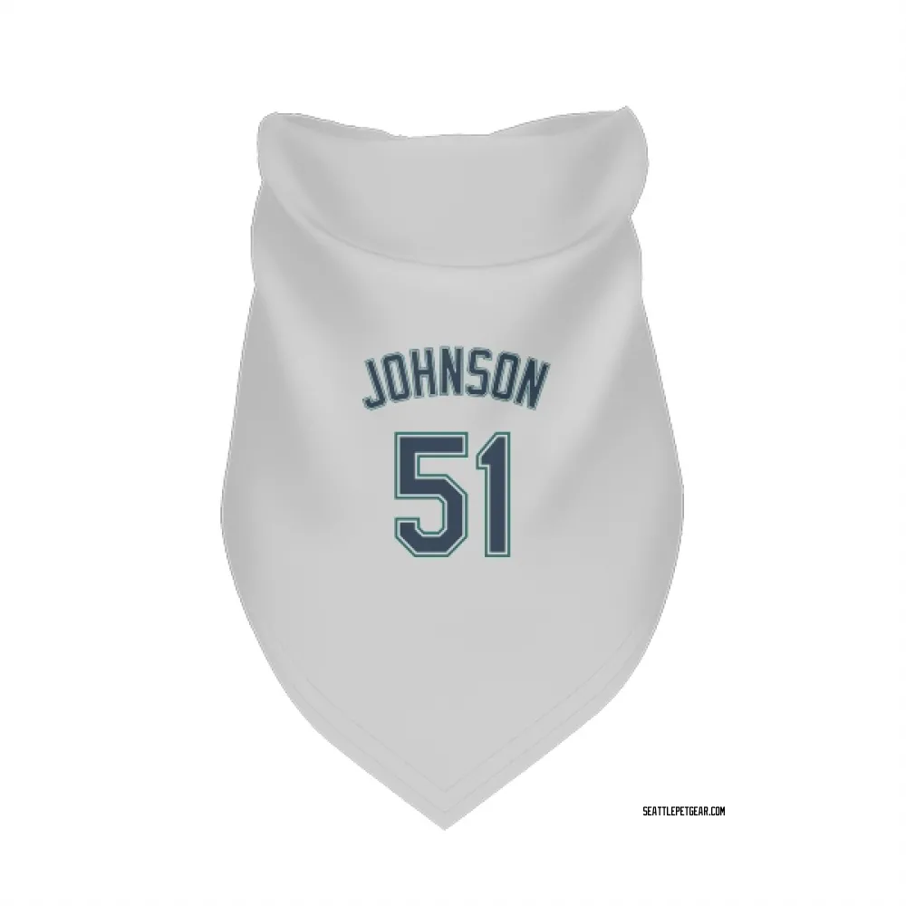Seattle Mariners Randy Johnson White Pet Bandana for Dog & Cat