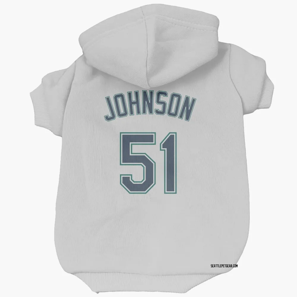 Seattle Mariners Randy Johnson White Pet Hoodie for Dog & Cat