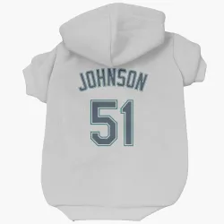 Seattle Mariners Randy Johnson White Pet Hoodie for Dog & Cat