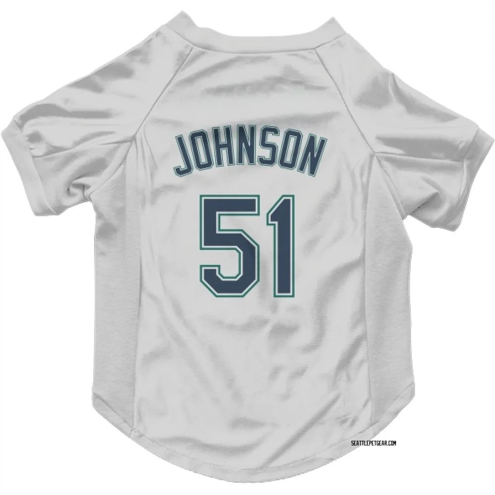 Seattle Mariners Randy Johnson White Pet Jersey for Dog & Cat