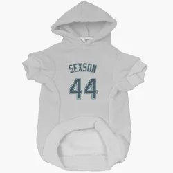 Seattle Mariners Richie Sexson White Pet Hoodie for Dog & Cat