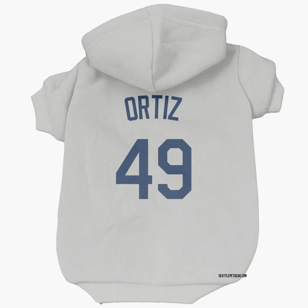 Seattle Mariners Robinson Ortiz Gray Pet Hoodie for Dog & Cat
