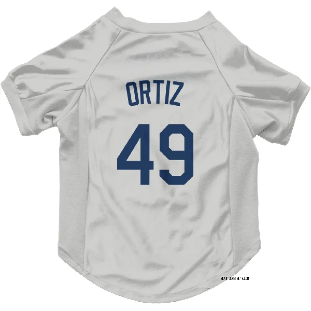 Seattle Mariners Robinson Ortiz Gray Pet Jersey for Dog & Cat