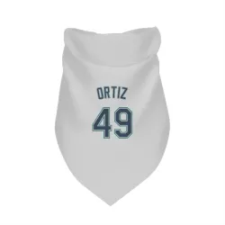 Seattle Mariners Robinson Ortiz White Pet Bandana for Dog & Cat