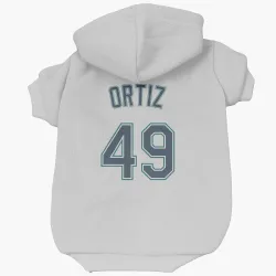 Seattle Mariners Robinson Ortiz White Pet Hoodie for Dog & Cat