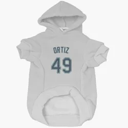 Seattle Mariners Robinson Ortiz White Pet Hoodie for Dog & Cat