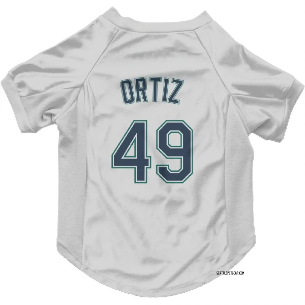 Seattle Mariners Robinson Ortiz White Pet Jersey for Dog & Cat