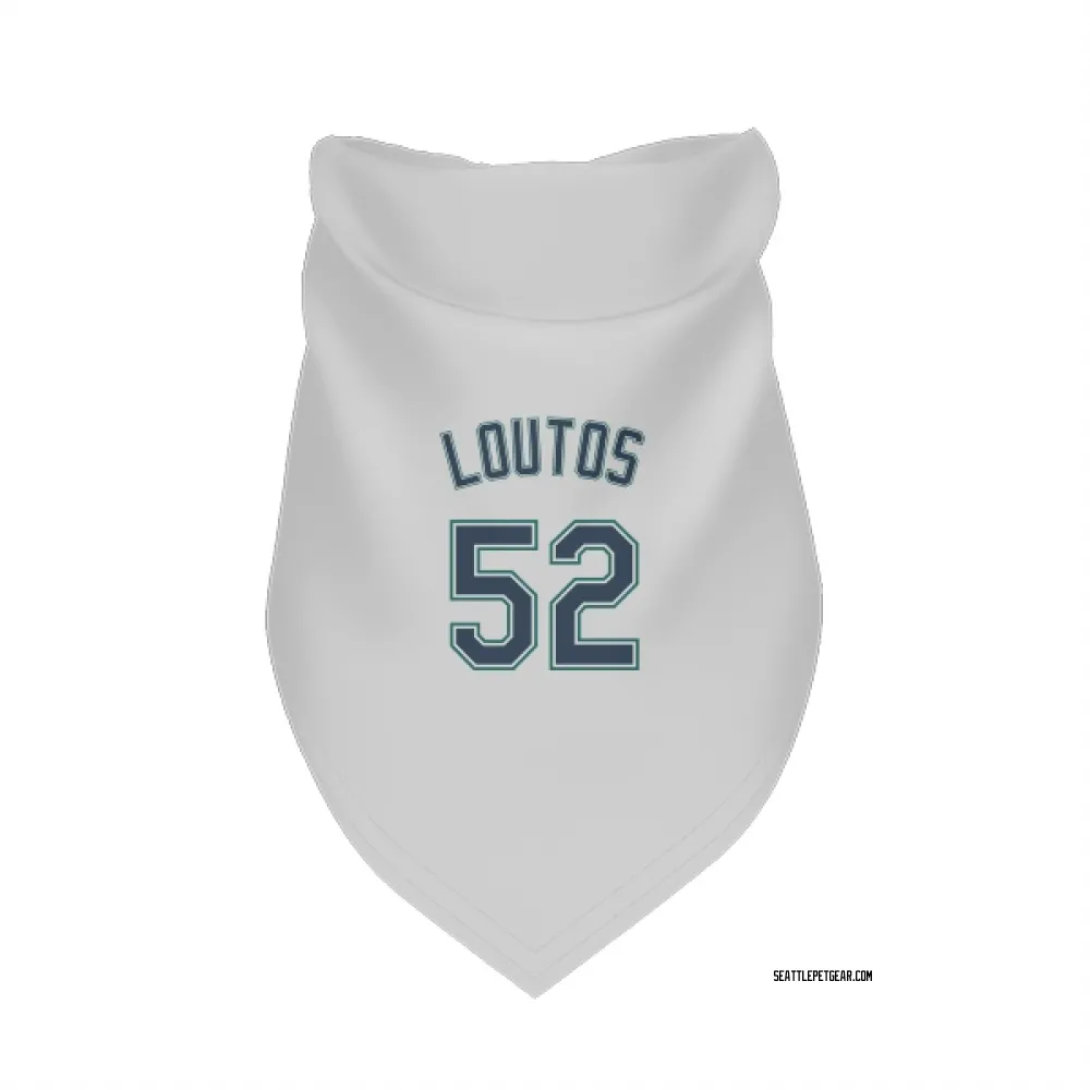 Seattle Mariners Ryan Loutos White Pet Bandana for Dog & Cat