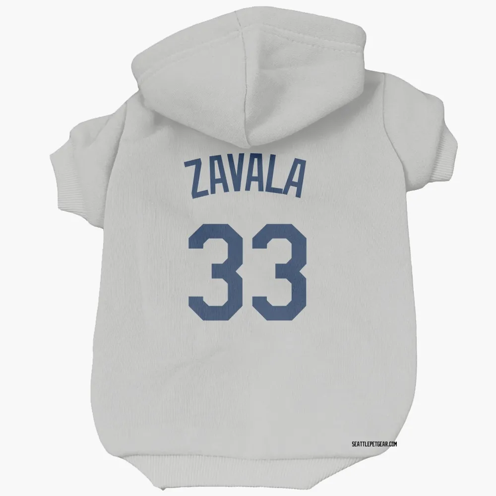 Seattle Mariners Seby Zavala Gray Pet Hoodie for Dog & Cat