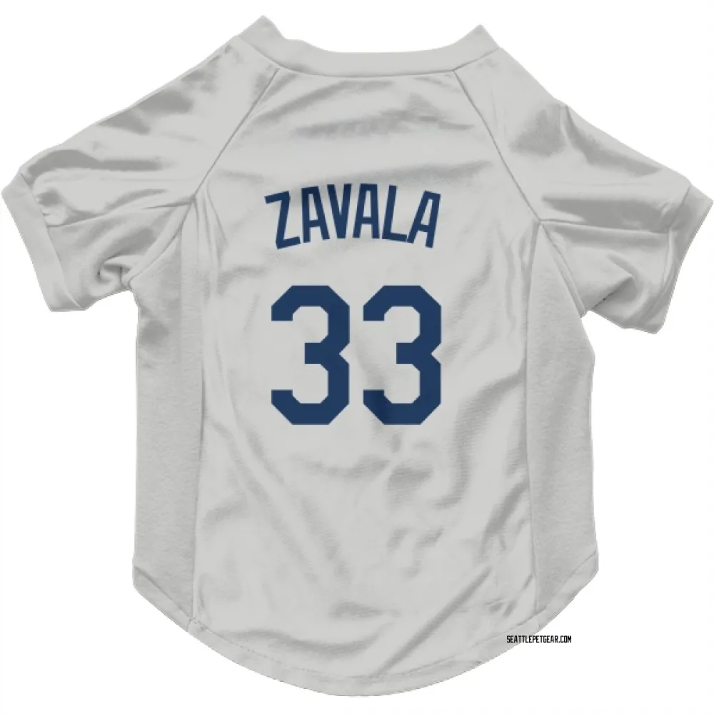 Seattle Mariners Seby Zavala Gray Pet Jersey for Dog & Cat